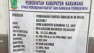 Pengerjaan Sanitasi SDN Kalisari I Disinyalir Molor, Kejari Karawang Diminta Turun Tangan