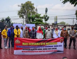 Deklarasi Patuhi Prokoler Kesehatan Bacalon Bupati dan Wakil Bupati Karawag