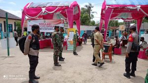Danramil 03/Cb Hadiri Acara Simulasi Tata Cara Pencoblosan Dan Pengamanan Pilkades Di Desa Pantai Harapan Jaya