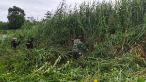 BERSIHKAN TANGGUL SUNGAI, BABINSA BERSAMA MASYARAKAT KERJA BAKTI BARENG