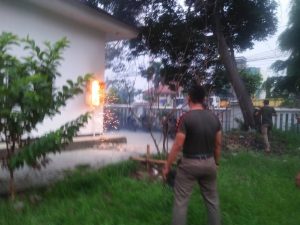 Panel Listrik Pos Satpam Pemda Karawang Kebakaran