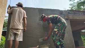 MAKODIM 0509/KAB. BEKASI BANGUN JALAN DAN POSYANDU DI TMMD 110 TAHUN 2021