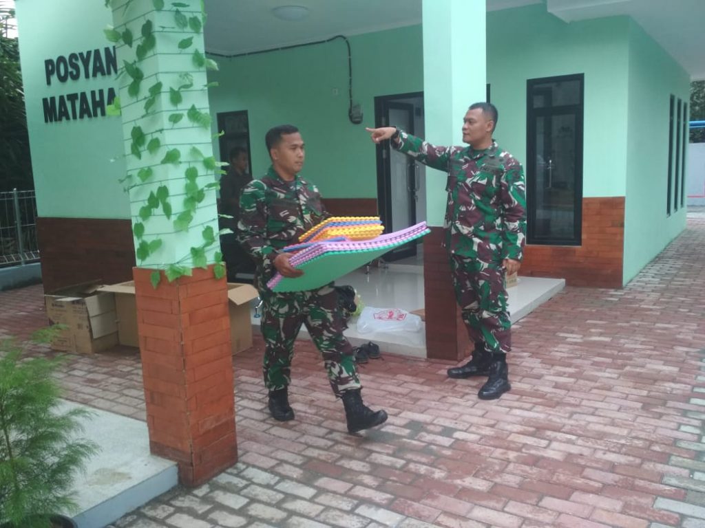 DANSATGAS KUNJUNGI LOKASI TMMD GUNA PENATAAN BANGUNAN POSYANDU