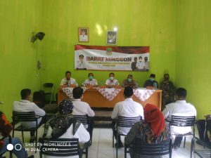 MEWAKILI DANRAMIL BABINSA HADIRI RAPAT MINGGON TINGKAT  KECAMATAN