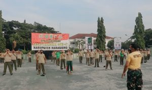 Personel Kodim 0604/Karawang Laksanakan Kegiatan Olahraga bersama