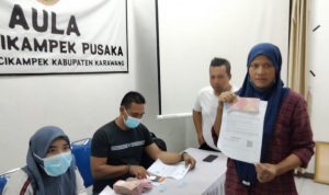 Pemdes cikampek pusaka salurkan BPNT Dan BLT-MIGOR Kepada 386 KPM