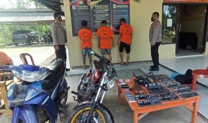 “Jajaran Polsek Merbau Mataram Bersama Tekab 308 Polres Lamsel Gulung  Komplotan Pelaku Curat”.