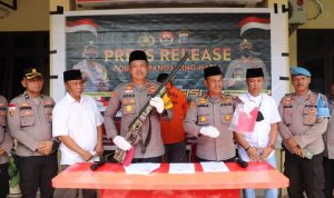 Kapolres Madina AKBP H.M. Reza Chairul A.S, S.I.K, S.H, M.H “Gelar Press Release Ungkap Kasus Pelaku Penembakan AW Alias Yudi