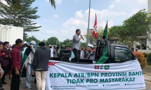 Gelar Aksi, Aliansi Rakyat Bergerak Ancam Laporkan BPN Provinsi Banten Ke Presiden Jokowi Dodo