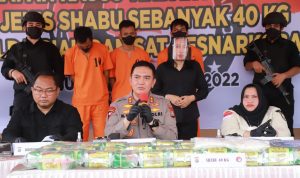 3 Tersangka Diamankan, Peredaran 40 Kg Sabu Digagalkan Tim Kepolisian Gabungan
