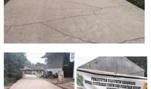Belum Di Ketahui Apa Penyebab Retaknya Hasil Pengecoran Jalan Rabat Beton Ini