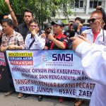 Aksi Solidaritas SMSI Kabupaten Bekasi  Mengecam Dan Mendukung Pemecatan Oknum ASN Yang Melakukan Tindakan Kekersan Terhadap Wartawan
