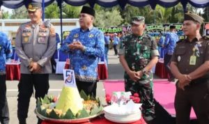 KAPOLRES MADINA HADIRI UPACARA HUT KORPRI KE 51 TAHUN 2022