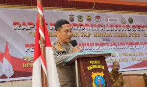 POLRES PEMATANG SIANTAR LAKSANAKAN RAKOR LINTAS SEKTORAL OPS MANTAP BRATA TOBA 2023-2024 DAN TANDATANGANI DEKLARASI PEMILU DAMAI