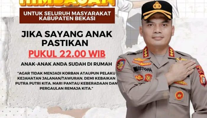 Kapolres Metro Bekasi Himbau Orang Tua Pastikan Anaknya Ada Saat Malam Hari