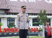 Pimpin Apel  Kapolres Lampung Utara Tekankan Pengawasan dan Pengendalian Diri Personil