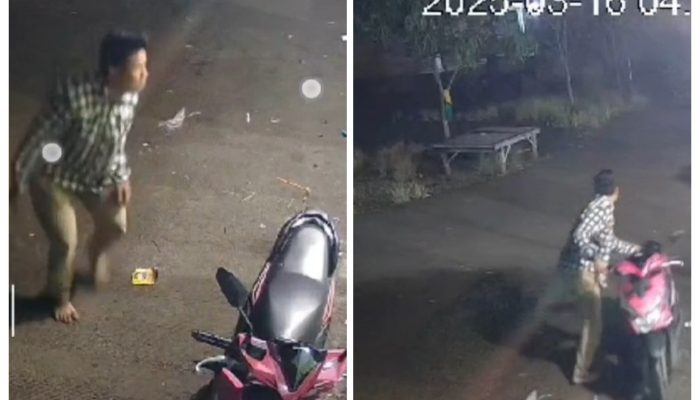 Maling Motor Terekam CCTV di Halaman Musholla Nurul Hikmah