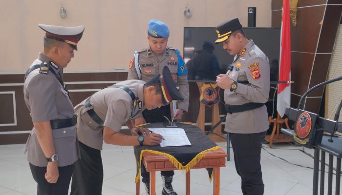 Upacara Serah Terima Jabatan Kasat Intelkam Polres Subang Berlangsung Lancar