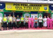 Ketua Bhayangkari Polres Labusel Salurkan Bingkisan Lebaran Ke Personil  Pospam Ketupat Toba 2025