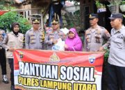 Ramadhan Berkah, Polres Lampung Utara Salurkan Bansos Kepada Warga Yang Terdampak Banjir