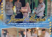 Jumat Berkah, Jajaran Polres Lampung Utara Berikan Bansos Kepada Masyarakat