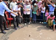 Tagih Janji! Warga Lampung Selatan Tanam 70 Kg Ikan Lele di Jalan Rusak, Bupati Ikut Mancing di Jalan Rusak