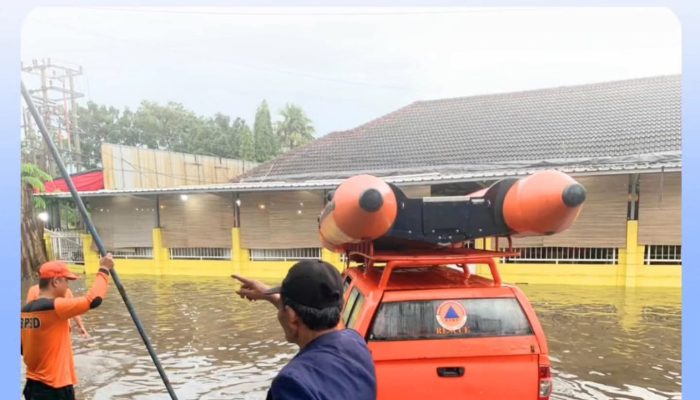 Hujan Deras Picu Banjir di Way Halim Permai Bandar Lampung