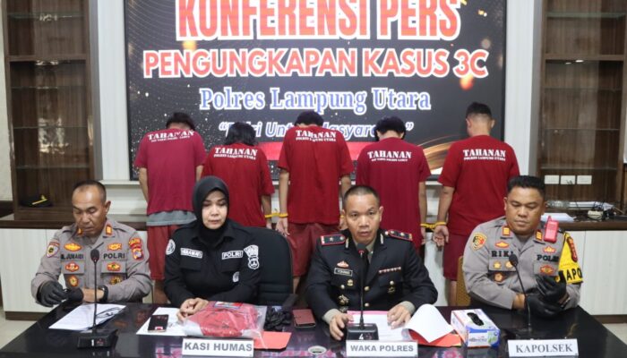 Polres Lampung Utara Ungkap 3 Kasus, 5 Tersangka Ditangkap dalam Sepekan