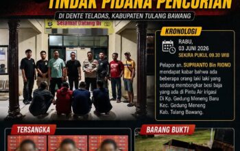 Tiga Pelaku Pencurian Aset Irigasi Ditangkap URC Polres Tulang Bawang