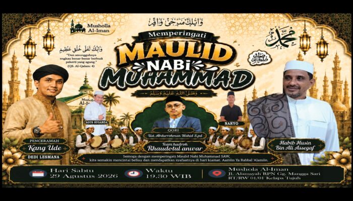 Maulid Nabi di Mushola Al-Iman, Warga Perkuat Cinta Rasulullah
